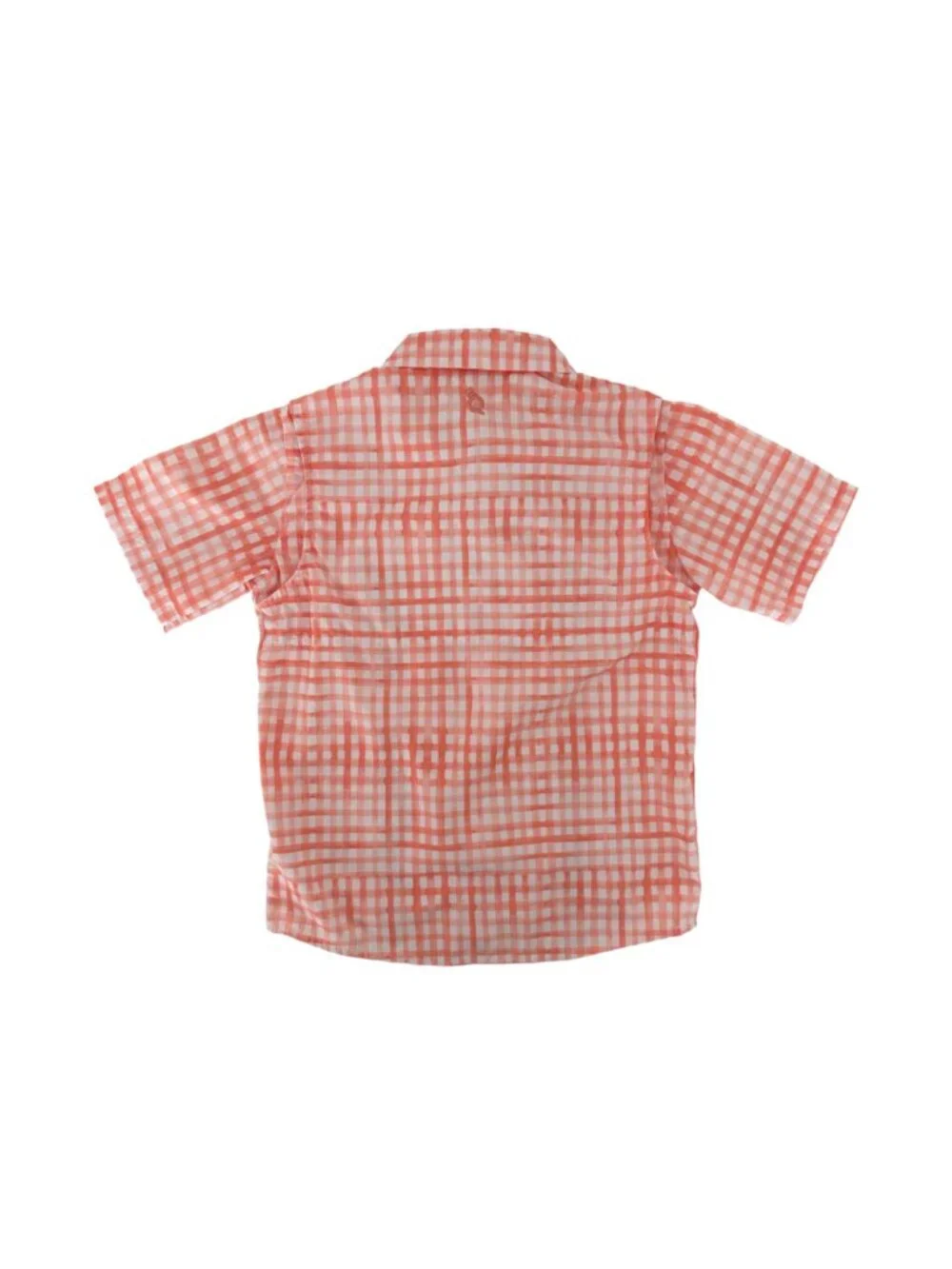 NWT Blue Quail Guayabera Orange White Check Short Sleeve Button Down Shirt (7)